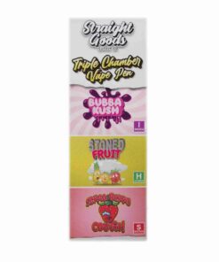 Straight Goods 9g Triple Chamber Vape - Bubba Kush + Strawberry Cough + Stoned Fruit Straight Goods 9g Triple Chamber Vape - Bubba Kush + Strawberry Cough + Stoned Fruit