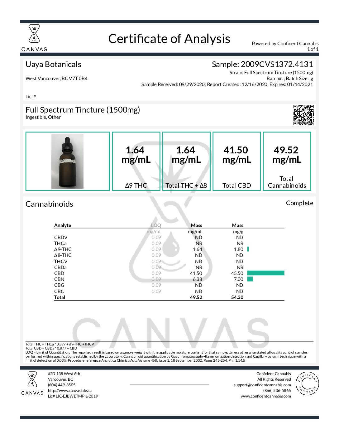 UAYA Tinctures 1500mg - CBD Full Spectrum UAYA Tinctures 1500mg - CBD Full Spectrum