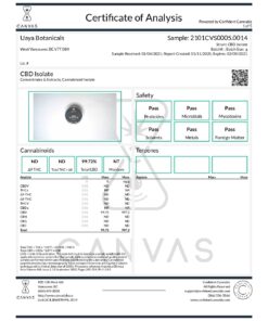 UAYA Tinctures 1500mg - CBD Sleep Isolate