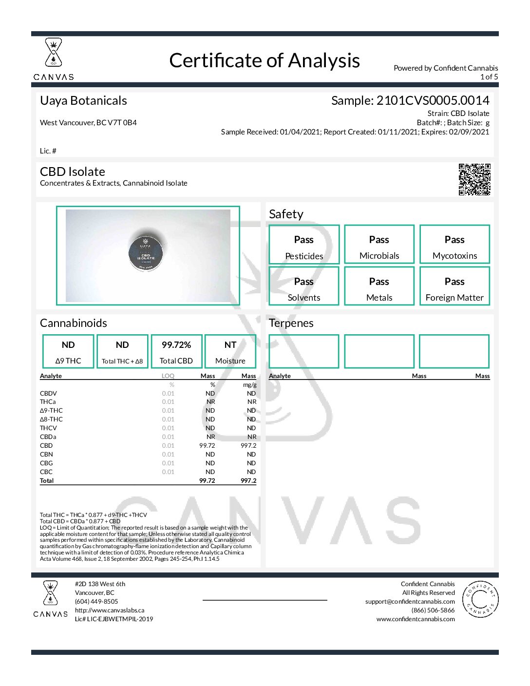 UAYA Tinctures 1500mg - CBD Sleep Isolate UAYA Tinctures 1500mg - CBD Sleep Isolate