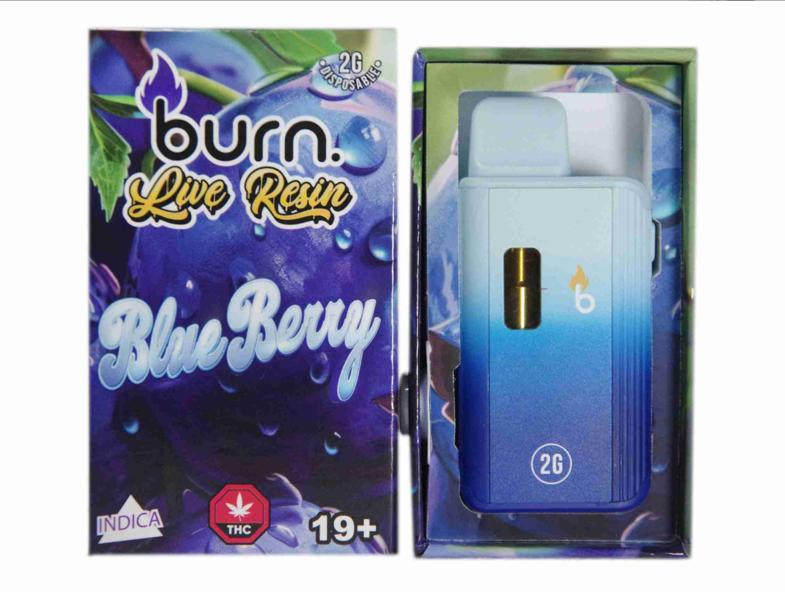 Burn Live Resin Vape (2g) - Blueberry (Indica) Burn Live Resin Vape (2g) - Blueberry (Indica)
