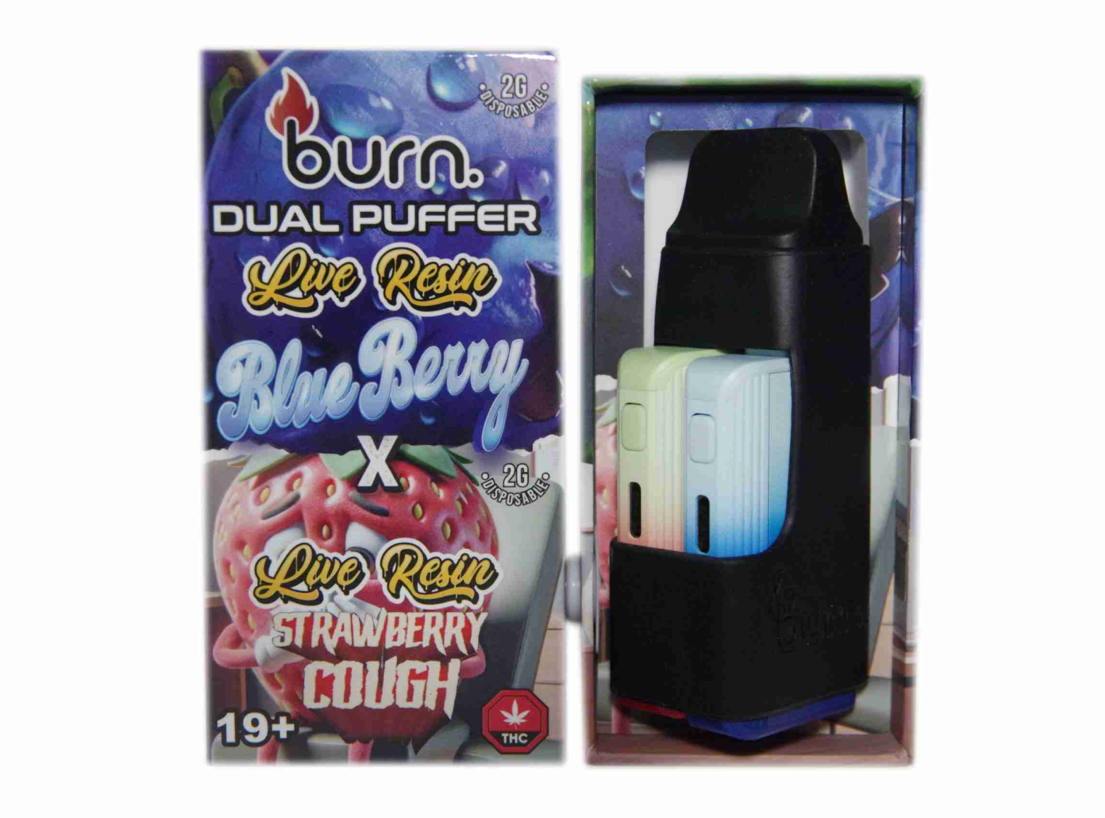 Burn Dual Live Resin Vape (4g) - Blueberry x Strawberry Cough Burn Dual Live Resin Vape (4g) - Blueberry x Strawberry Cough