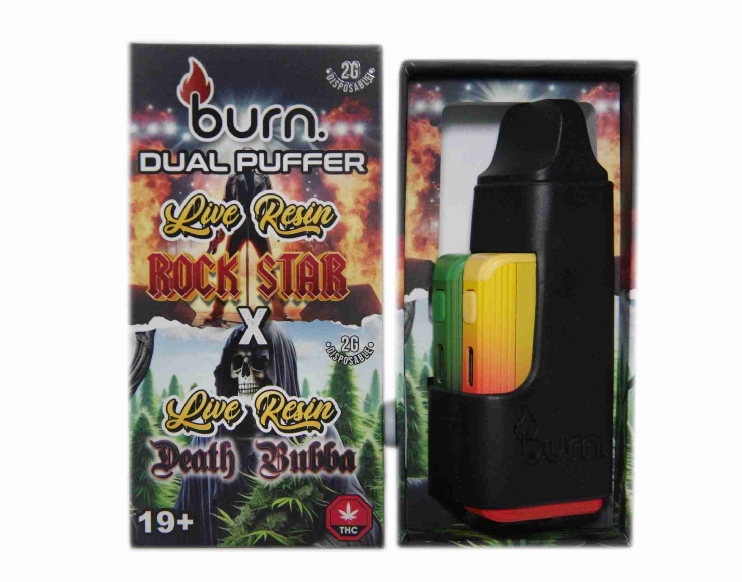 Burn Dual Live Resin Vape (4g) - Rockstar x Death Bubba Burn Dual Live Resin Vape (4g) - Rockstar x Death Bubba