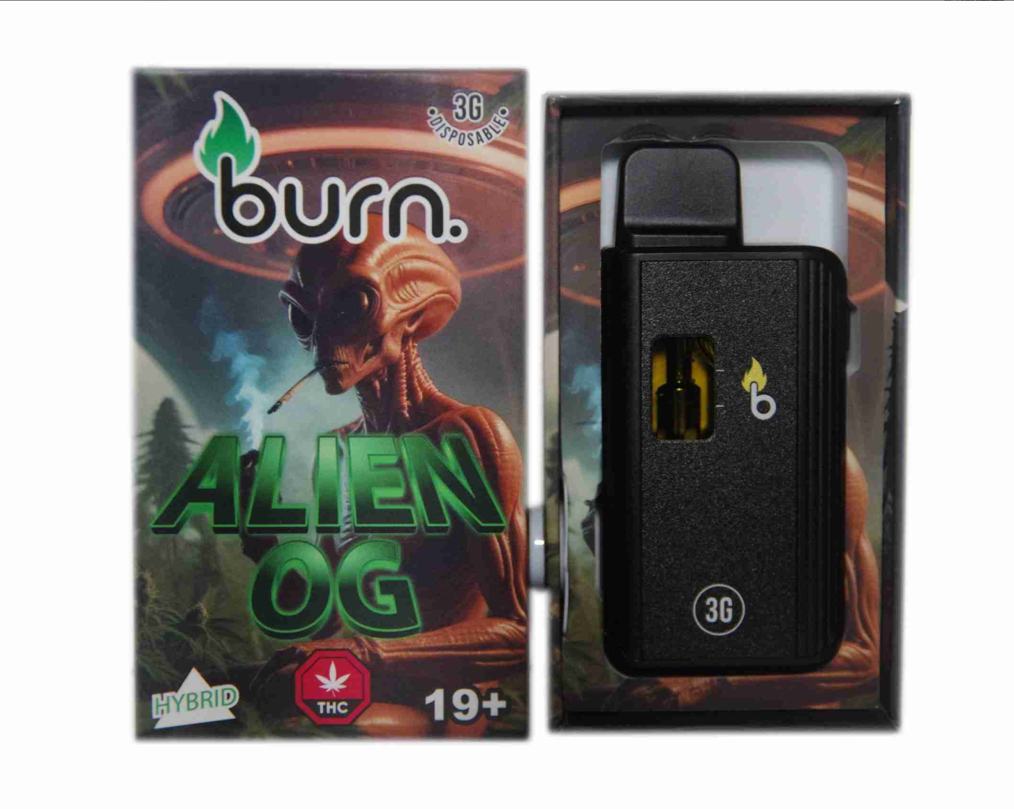 Burn Disposable Vape (3g) - Alien OG (Hybrid) Burn Disposable Vape (3g) - Alien OG (Hybrid)