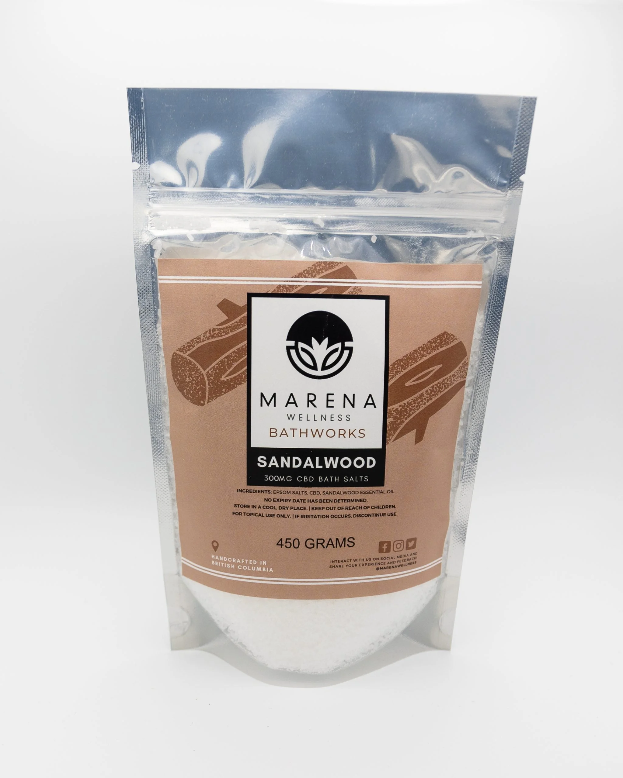 Marena Wellness - CBD Bath Salts (300mg) - Sandalwood Marena Wellness - CBD Bath Salts (300mg) - Sandalwood