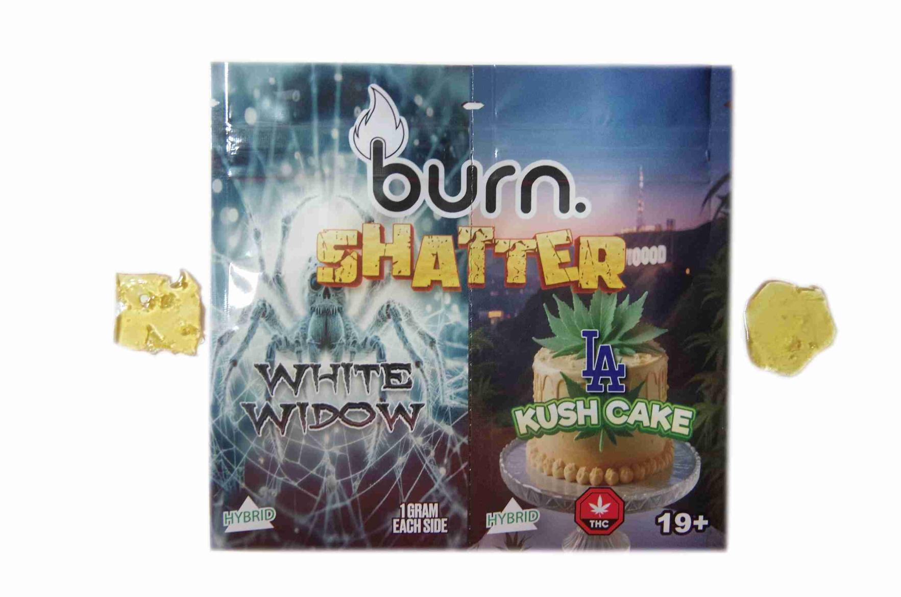 Burn Shatter 2 Grams - White Widow + LA Kush Cake Burn Shatter 2 Grams - White Widow + LA Kush Cake
