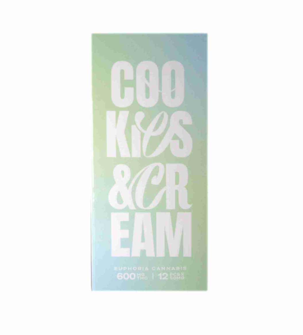 Euphoria Cannabis THC Chocolate 600mg - Cookies and Cream Euphoria Cannabis THC Chocolate 600mg - Cookies and Cream