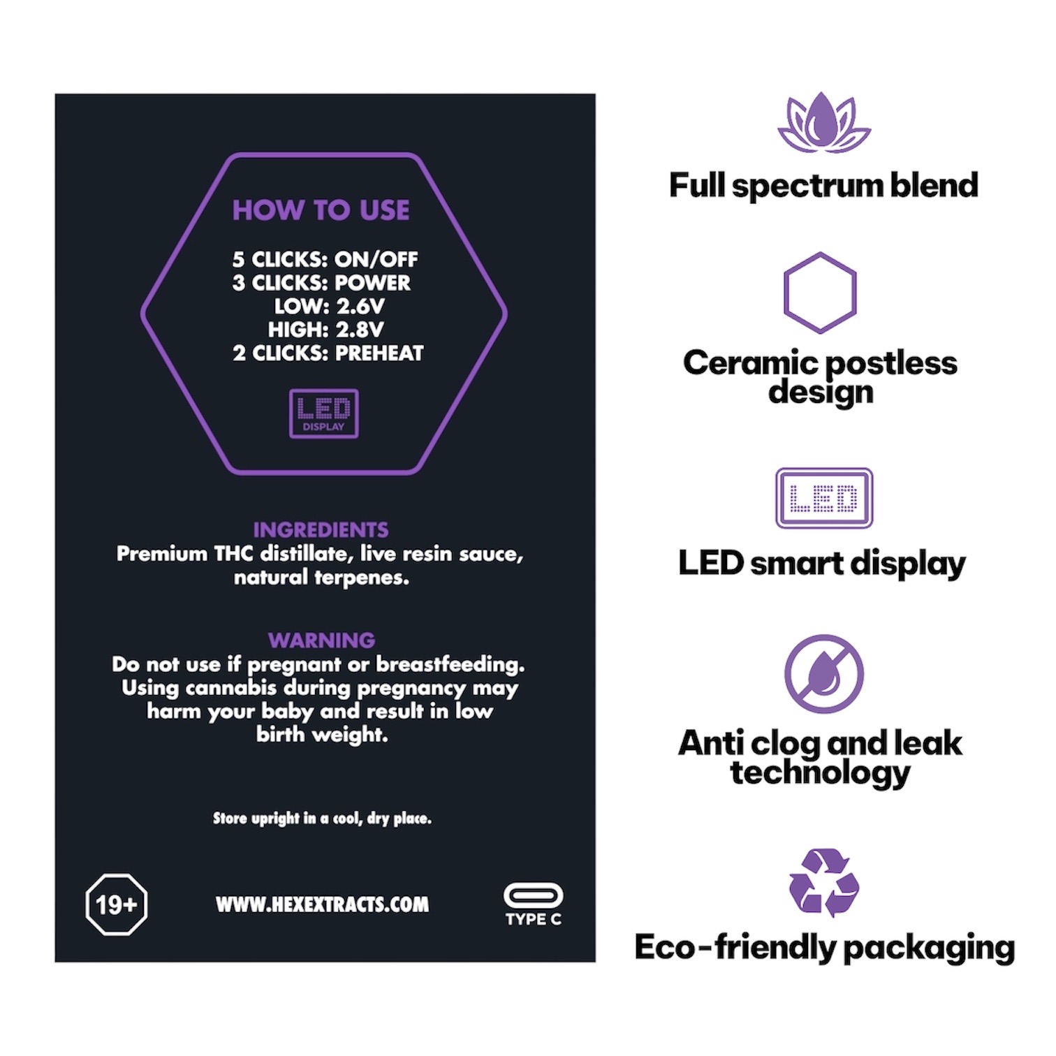 Hex Extracts Live Resin 2g Vape - Backwood Bliss (Indica) Hex Extracts Live Resin 2g Vape - Backwood Bliss (Indica)