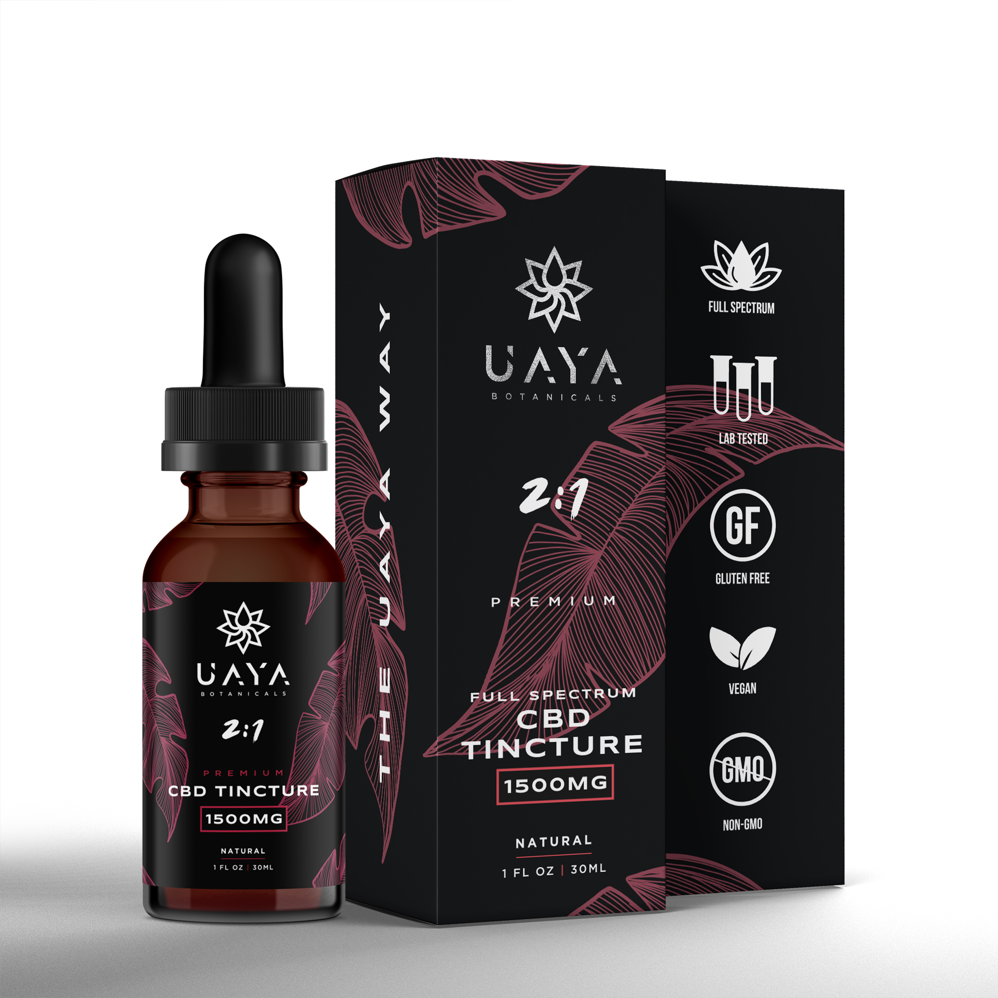 UAYA Tinctures 1500mg - 2:1 CBD:THC UAYA Tinctures 1500mg - 2:1 CBD:THC