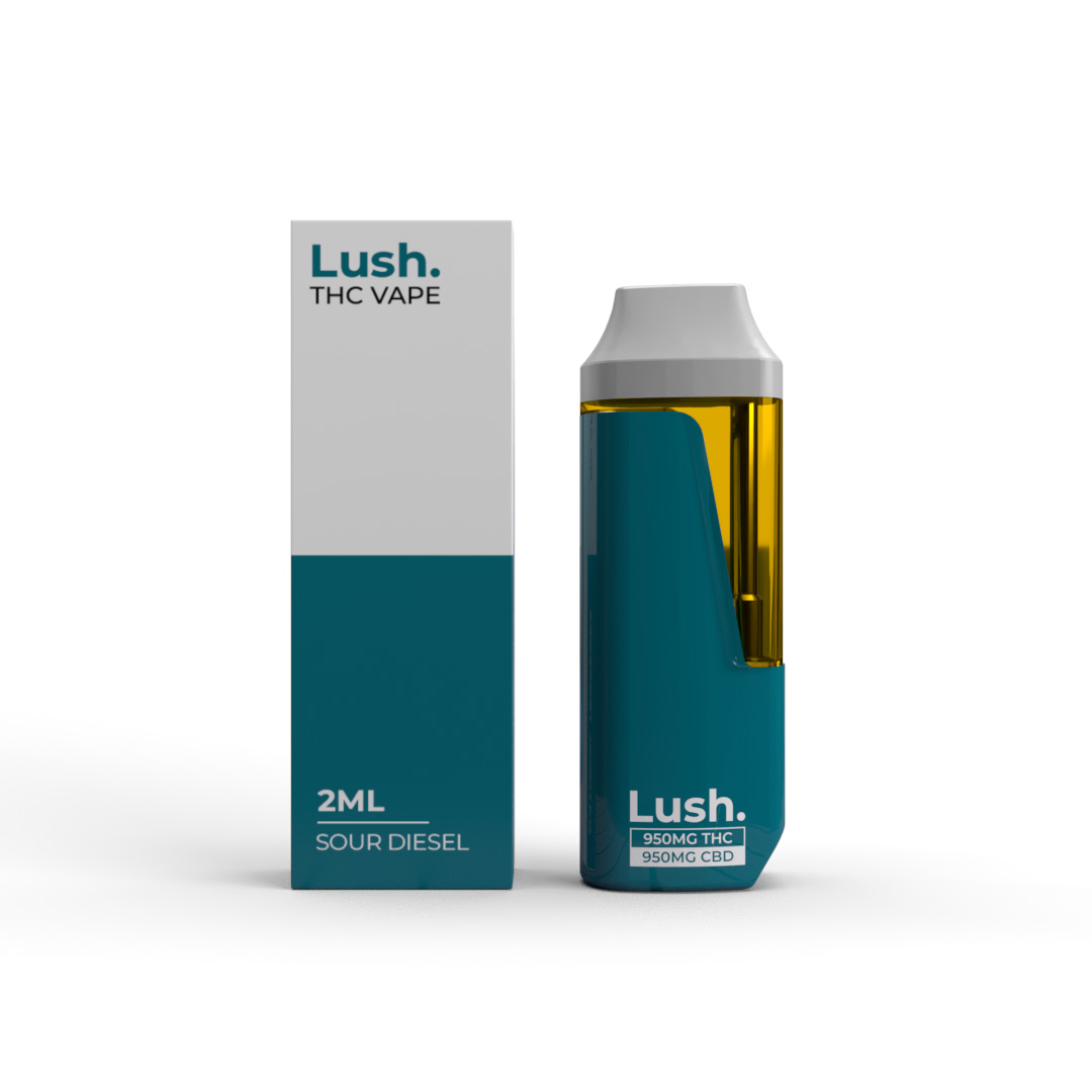 Lush - Discreet THC Disposable Vape (2 Grams) - Sour Diesel 1:1 (CBD/THC) Lush - Discreet THC Disposable Vape (2 Grams) - Sour Diesel 1:1 (CBD/THC)