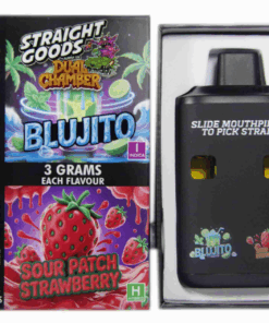 Straight Goods 6g Dual Chamber Vape – Blujito + Sour Patch Strawberry