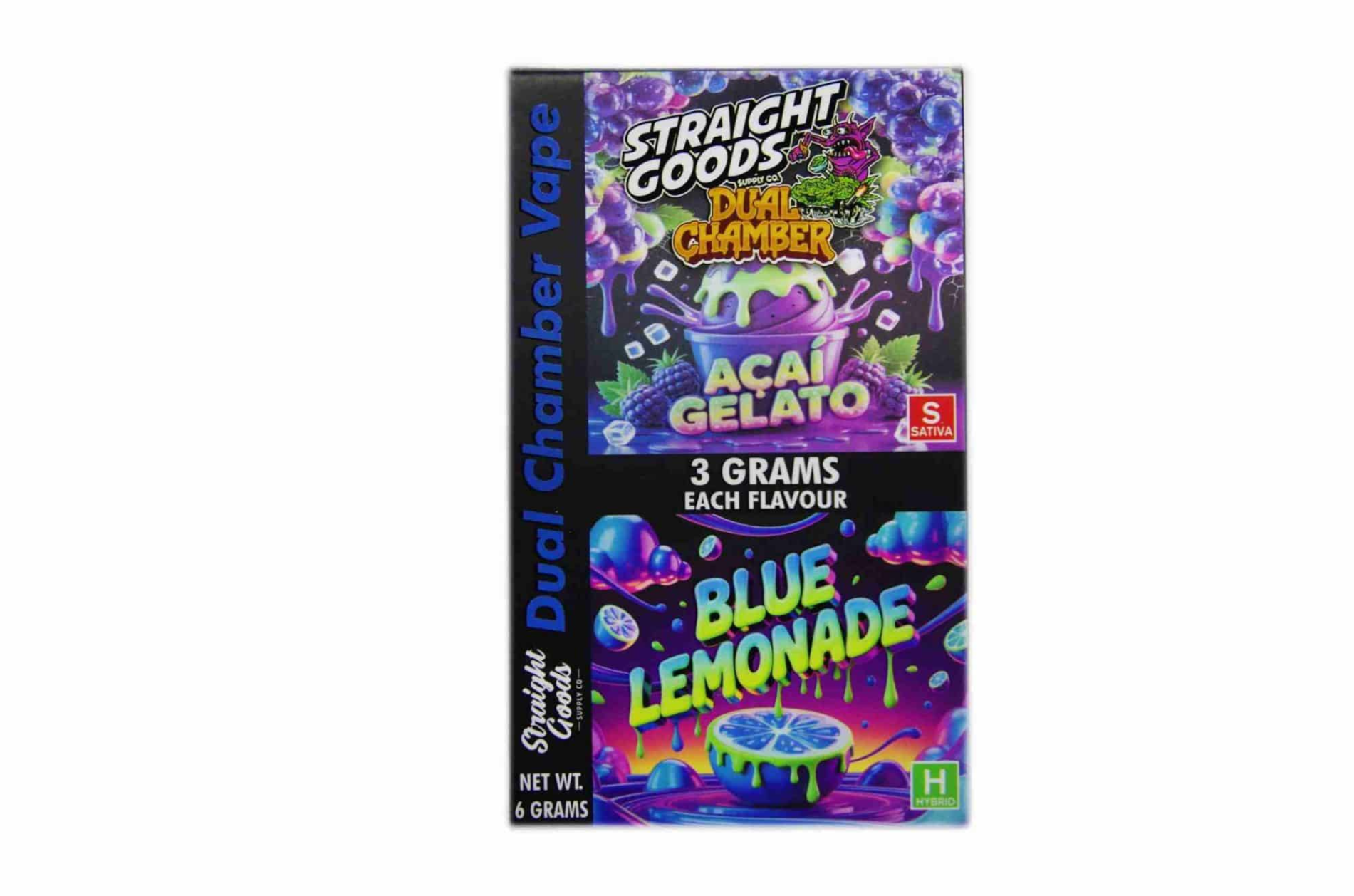 Straight Goods 6g Dual Chamber Vape – Acai Gelato + Blue Lemonade Straight Goods 6g Dual Chamber Vape – Acai Gelato + Blue Lemonade