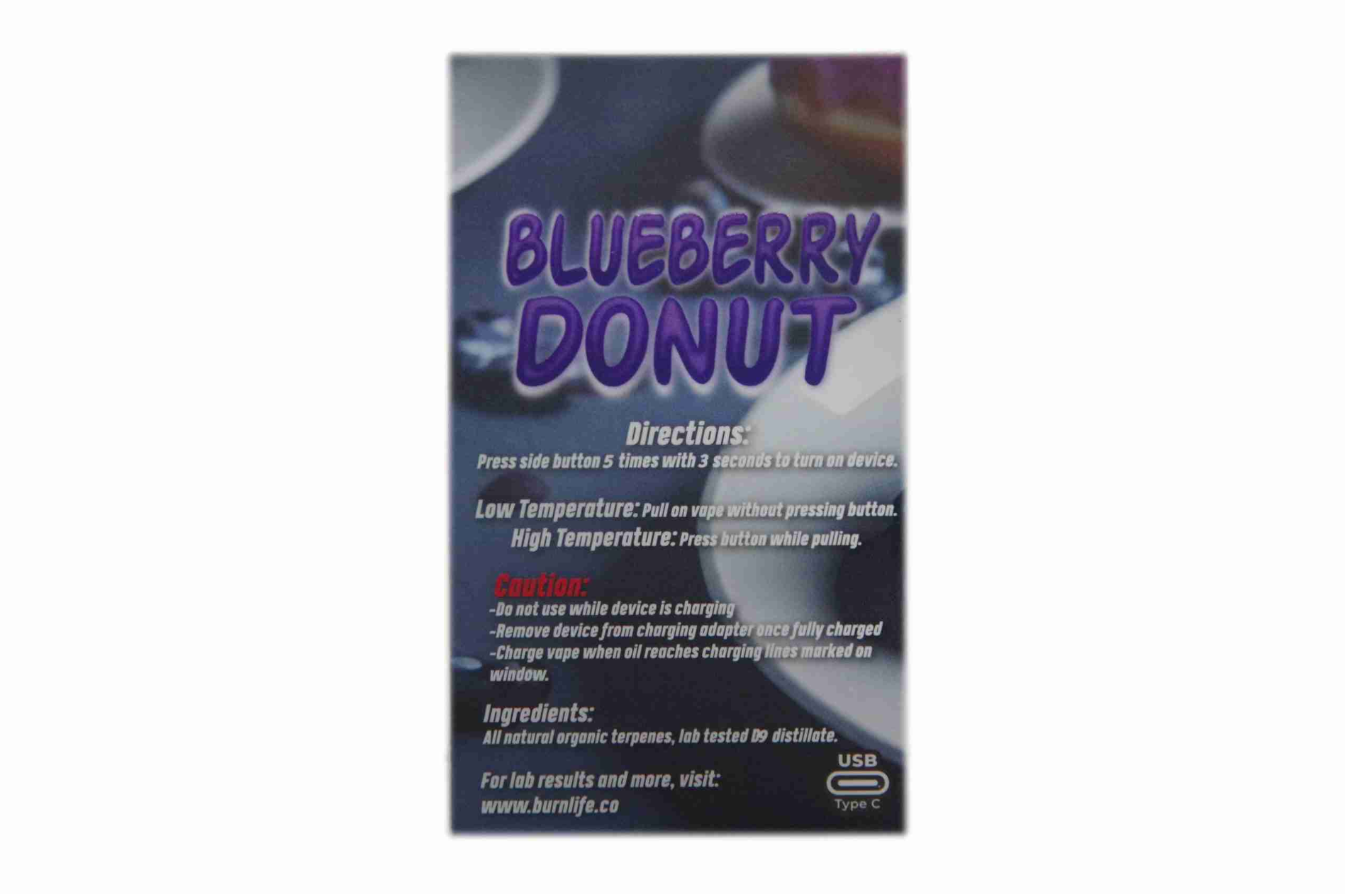Burn Disposable Vape (3g) - Blueberry Donut (Indica) Burn Disposable Vape (3g) - Blueberry Donut (Indica)