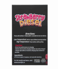 Burn Disposable Vape (2g) - Strawberry Sour Diesel (Hybrid)