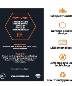 Hex Extracts Live Resin 2g Vape - Banana Runtz (Hybrid)