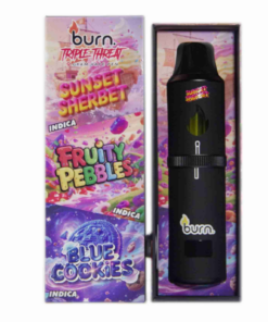 Burn Triple Threat Vape (9g) - Sunset Sherbet + Fruity Pebbles + Blue Cookies